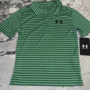 Under Armour Boys Size 4 Green Polo Shirt NEW